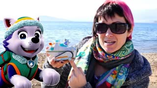 Видео для детей. Эверест на Пляже с Рабочими машинами. Песочница.